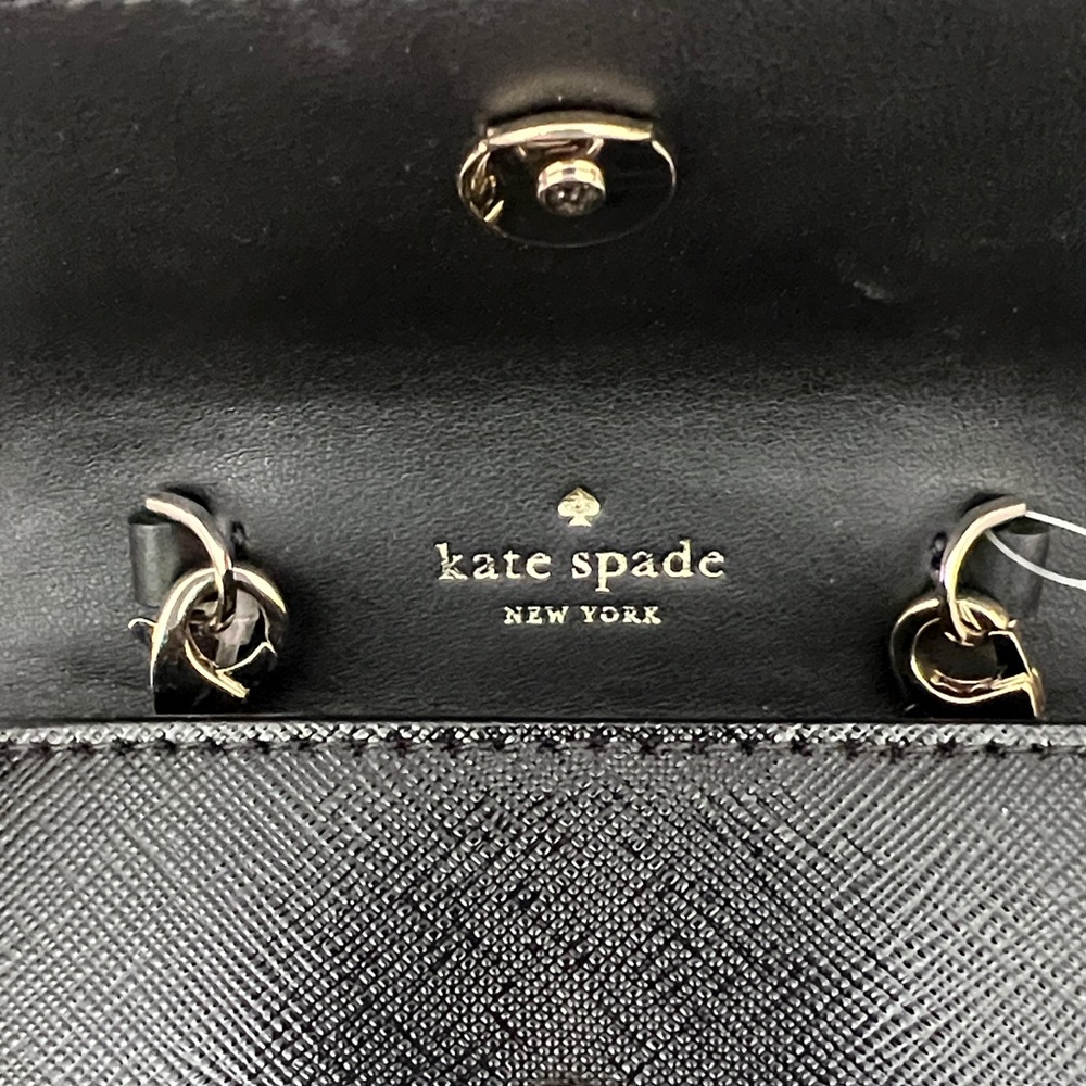 Kate Spade Black Saffiano Leather Tiny Bag with Gold Hardware